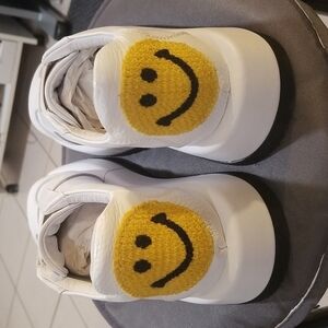 💕JOSHUA SANDERS💕 100 Leather Sneakers ~ Crochet Smile Slip On Platform 39 NWT